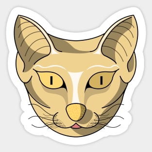 cute brown sand cat face cartoon Sticker